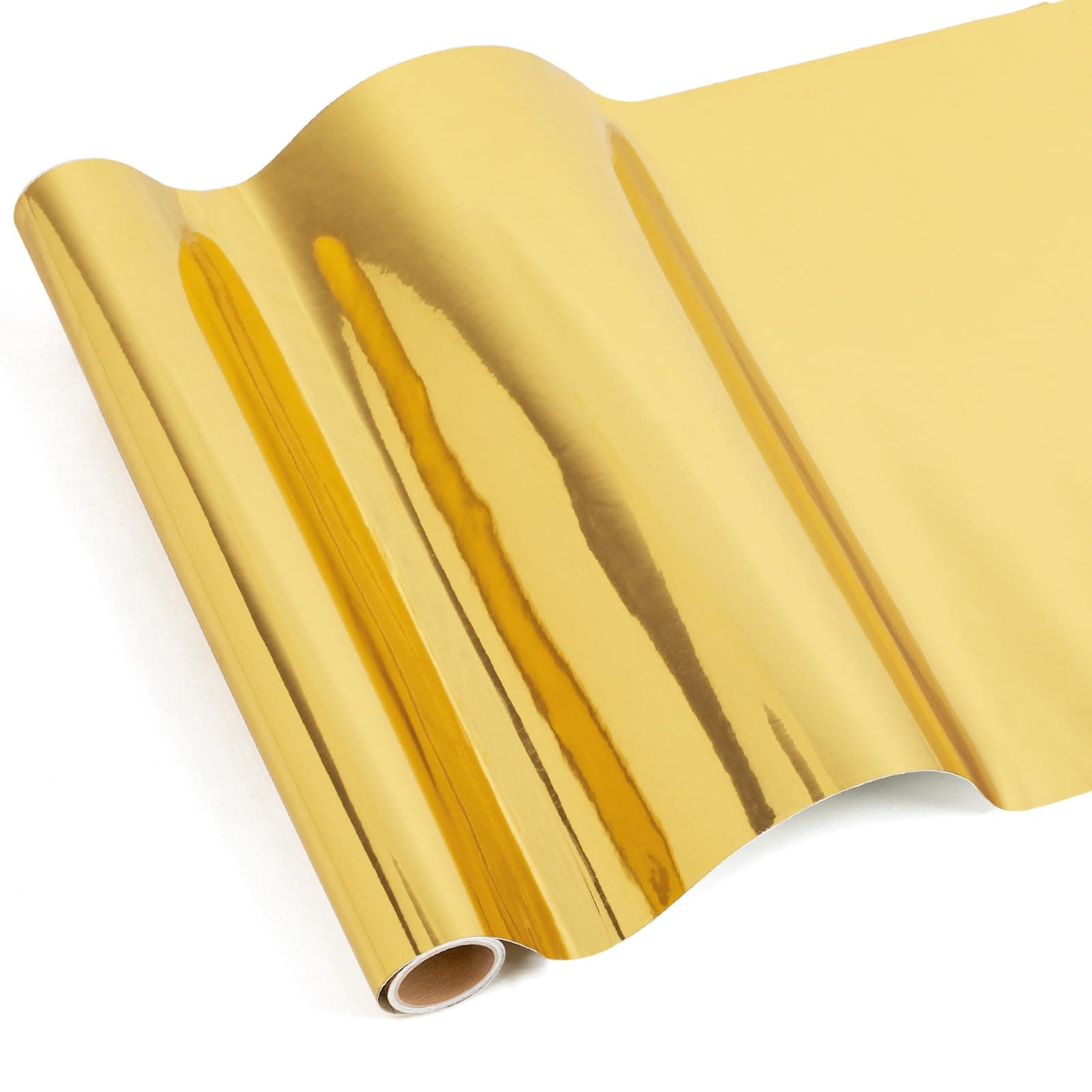 IModeur Glossy Gold Permanent Vinyl Roll - 30.5 x 122 cm Adhesive Vinyl for DIY Gifts, Birthday Party, Christmas Decoration
