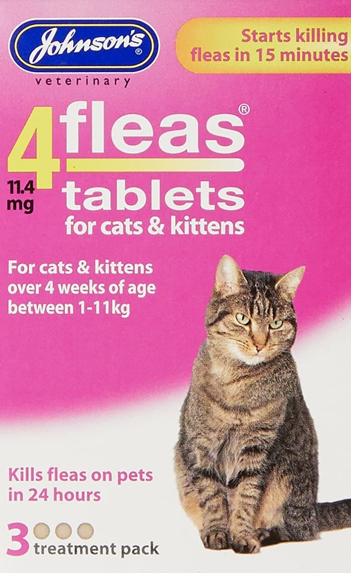 Veterinary Products 4Fleas Tablets for Cats and Kittens, Pack of 3
