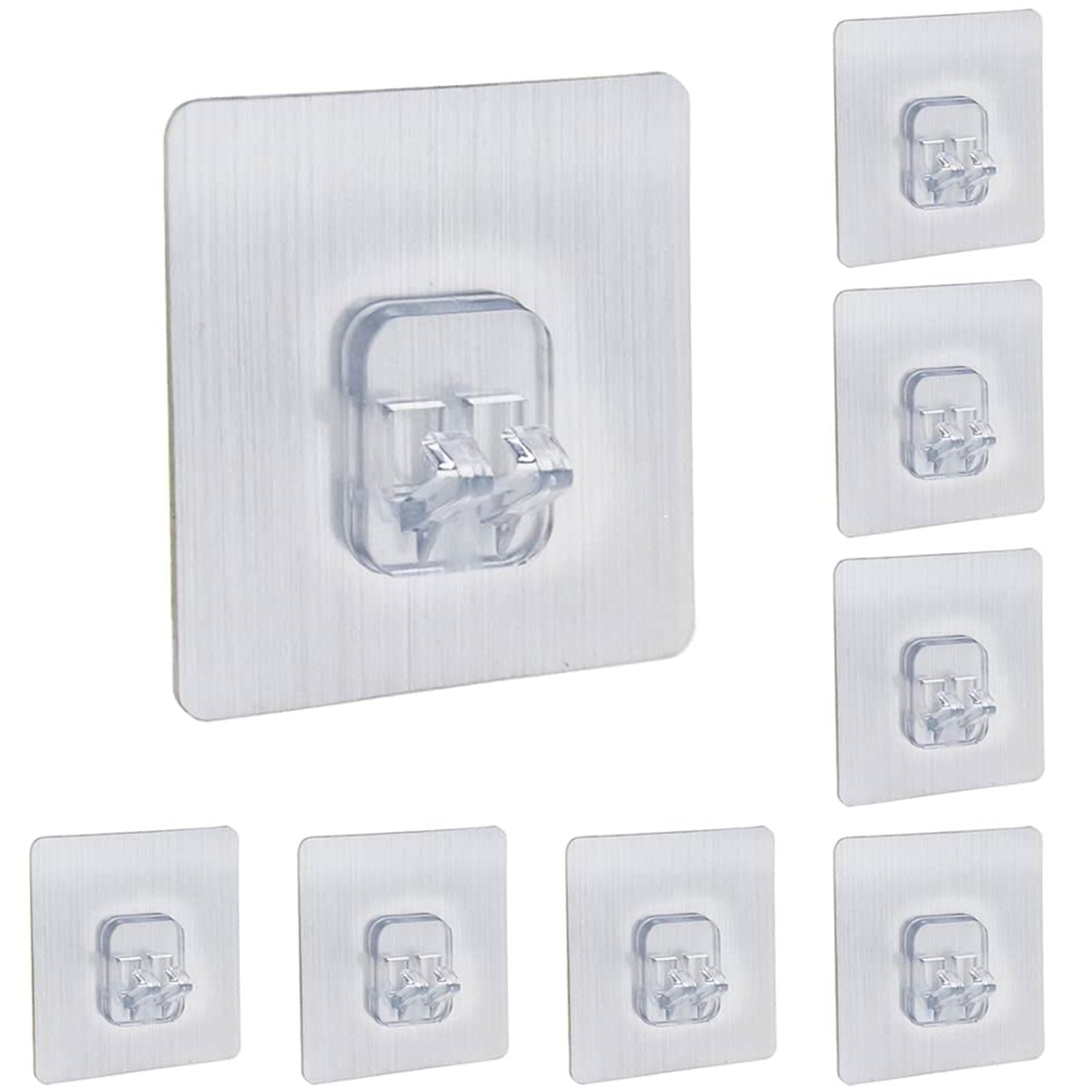 8 Pieces Adhesive Sticker Hooks Corner Shower Caddy Hooks No Drilling Waterproof Storage Shelf Sticky Hooks Wall Mounted Hanging Basket Organizer for Kitchen Shower Bathroom Toilet Shelf Basket