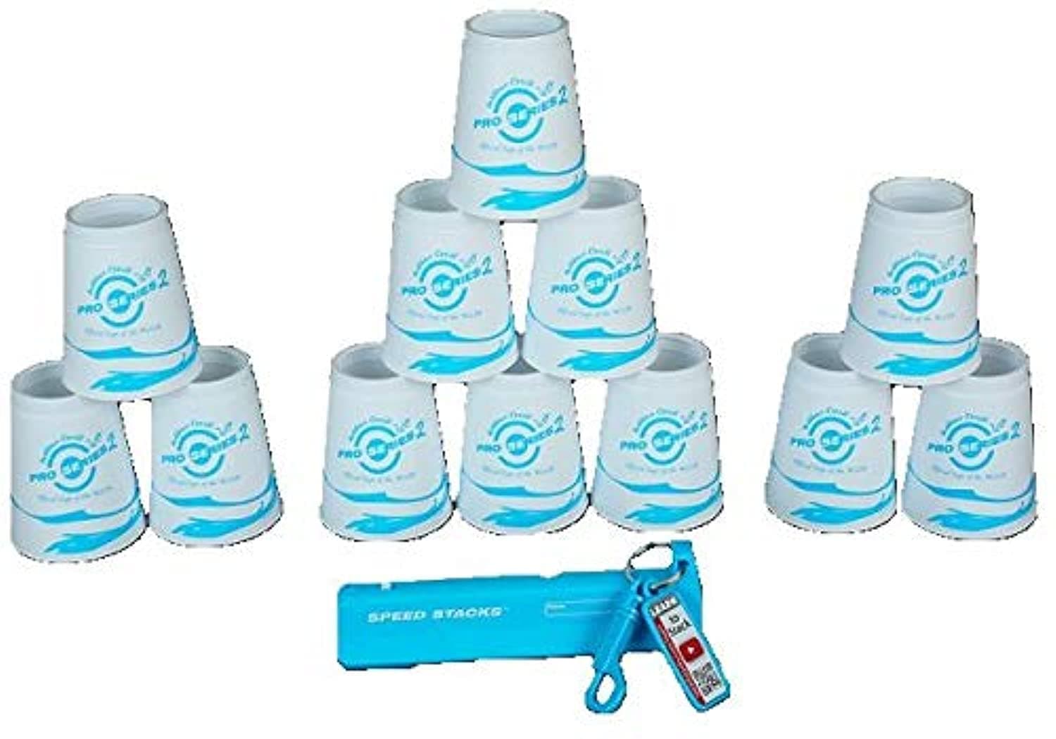 12 cups Speed Stacks pro series 2 white and blue color