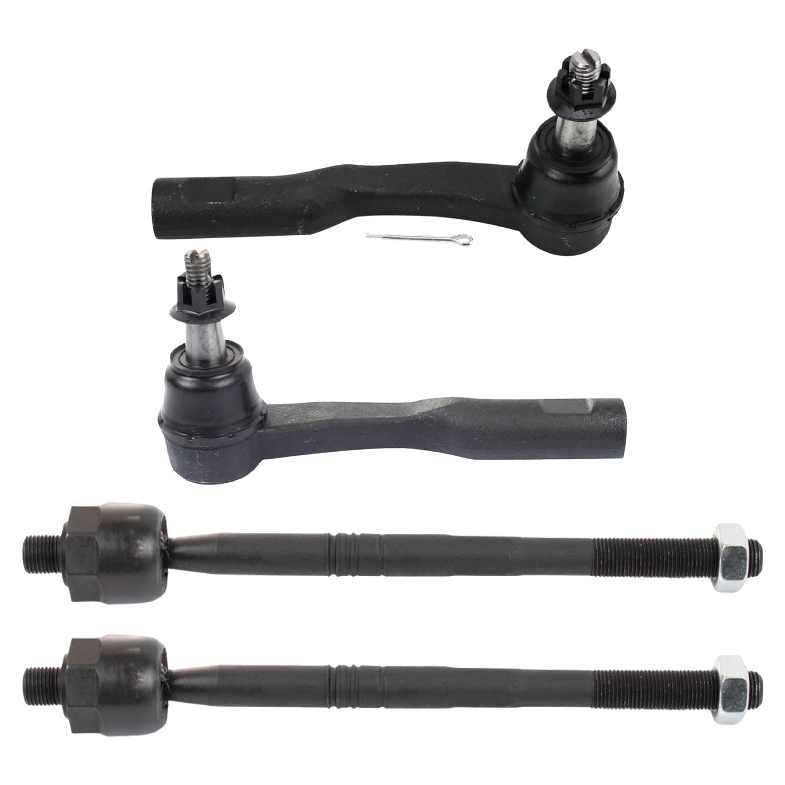 TRQ Front Inner and Outer Tie Rod Set Compatible with 2013-2015 Chevrolet Malibu