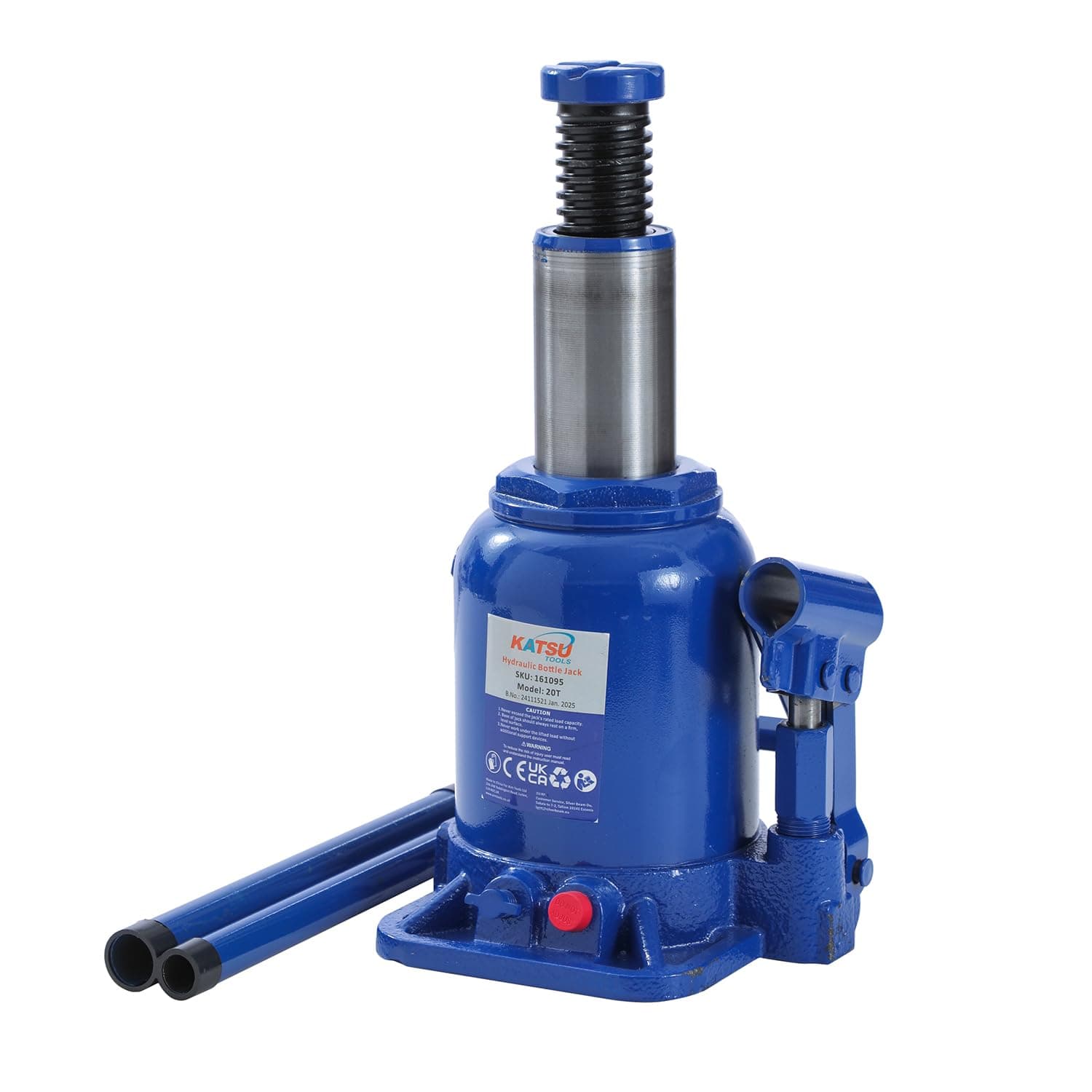 KATSU Tools Low Profile Stubby Hydraulic Bottle Jack 20 Ton Heavy Duty Lifting Jack for Auto Repair Vehicle Maintenance 161095