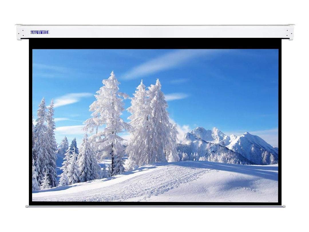120" 4:3 HD Matte White Electric Projector Screen, Wall Mounted Ceiling Remote Control Motorized Home Theater TV Office Automatic Projection Screen,244 X 183CMS