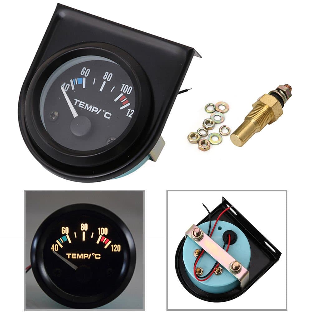 2" 52mm Black Car Auto Digital LED Water Temp Temperature Gauge Kit 40-120℃