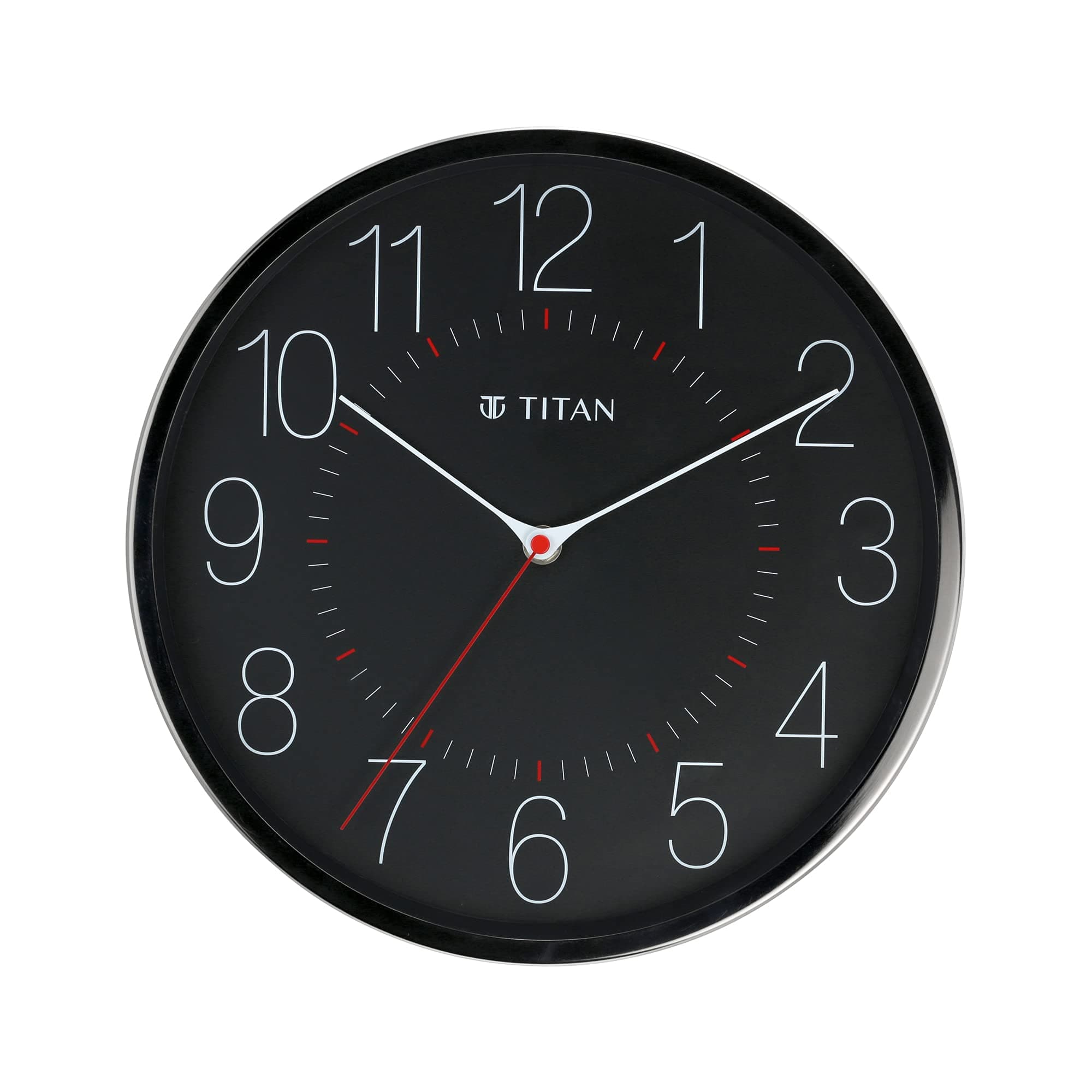 Titan Metallic Analog Wall Clock with Slim Hands - 30 Cm X 30 Cm (Medium)