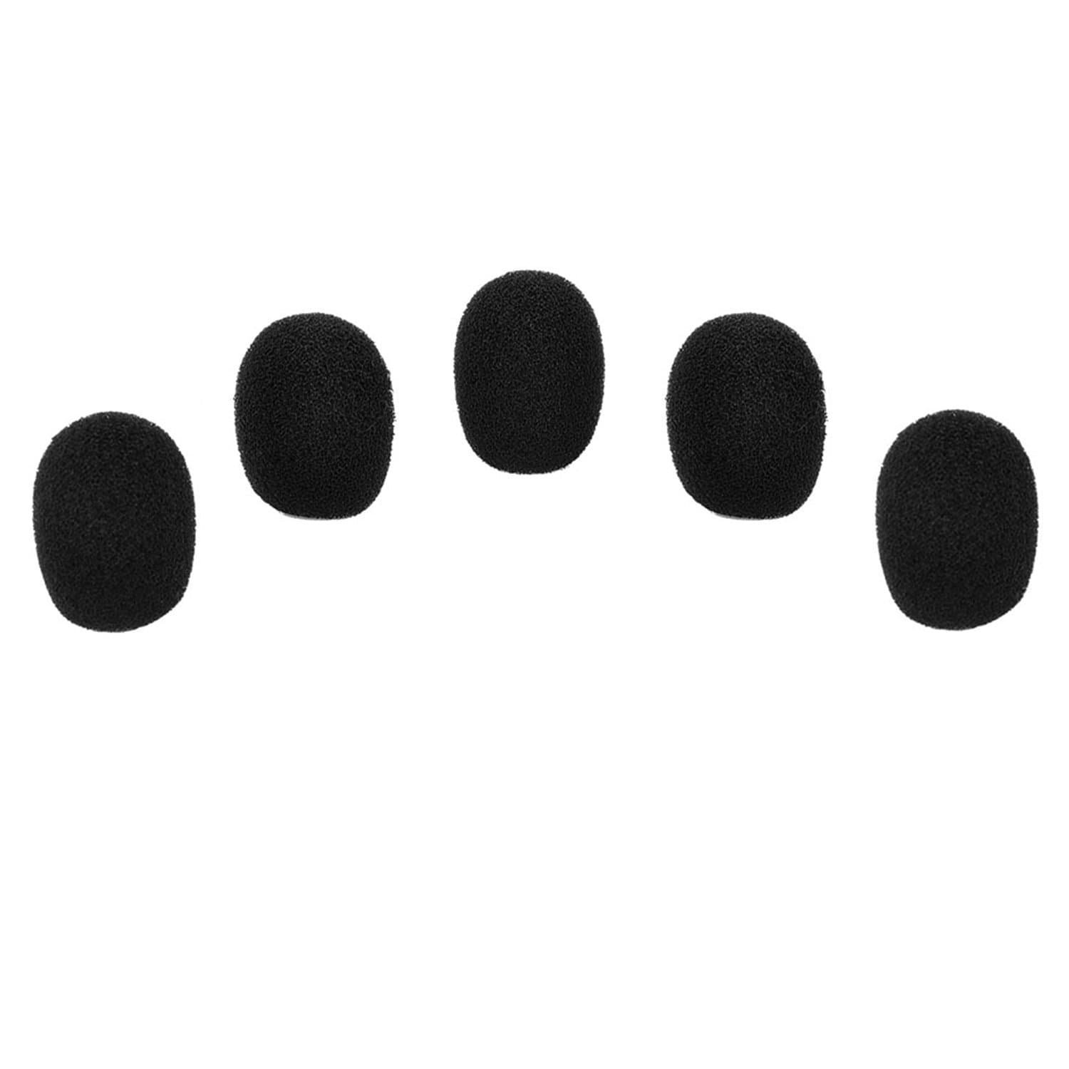 5 Pack Mini-size Lapel Headset Microphone Windscreen, Black