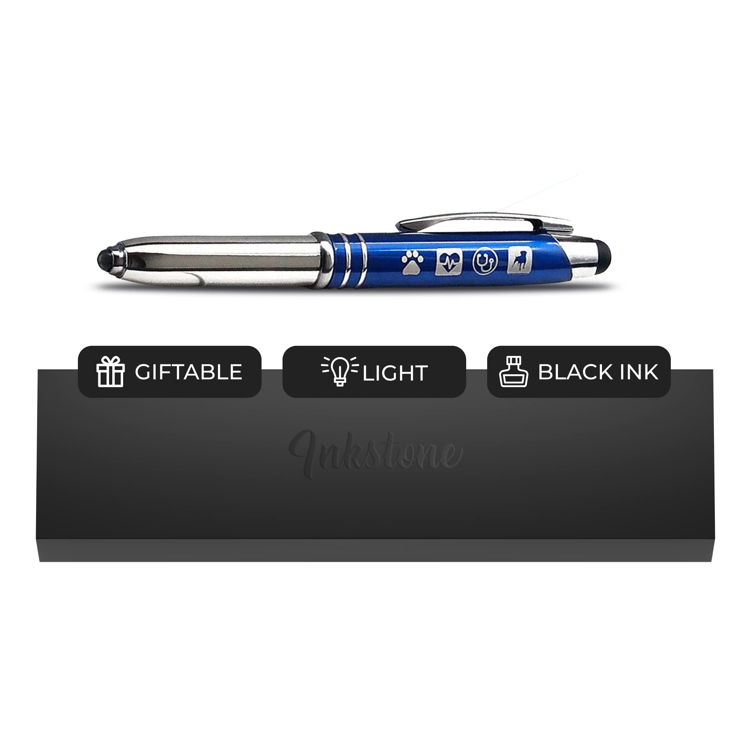Inkstone Veterinary Engraved Pen Light with Stylus Tip Vet Tech Gifts