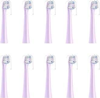 Replacement Toothbrush Heads 10 Pack Compatible with Colgate Hum Connected Smart Battery Electric Toothbrush Head, Purple