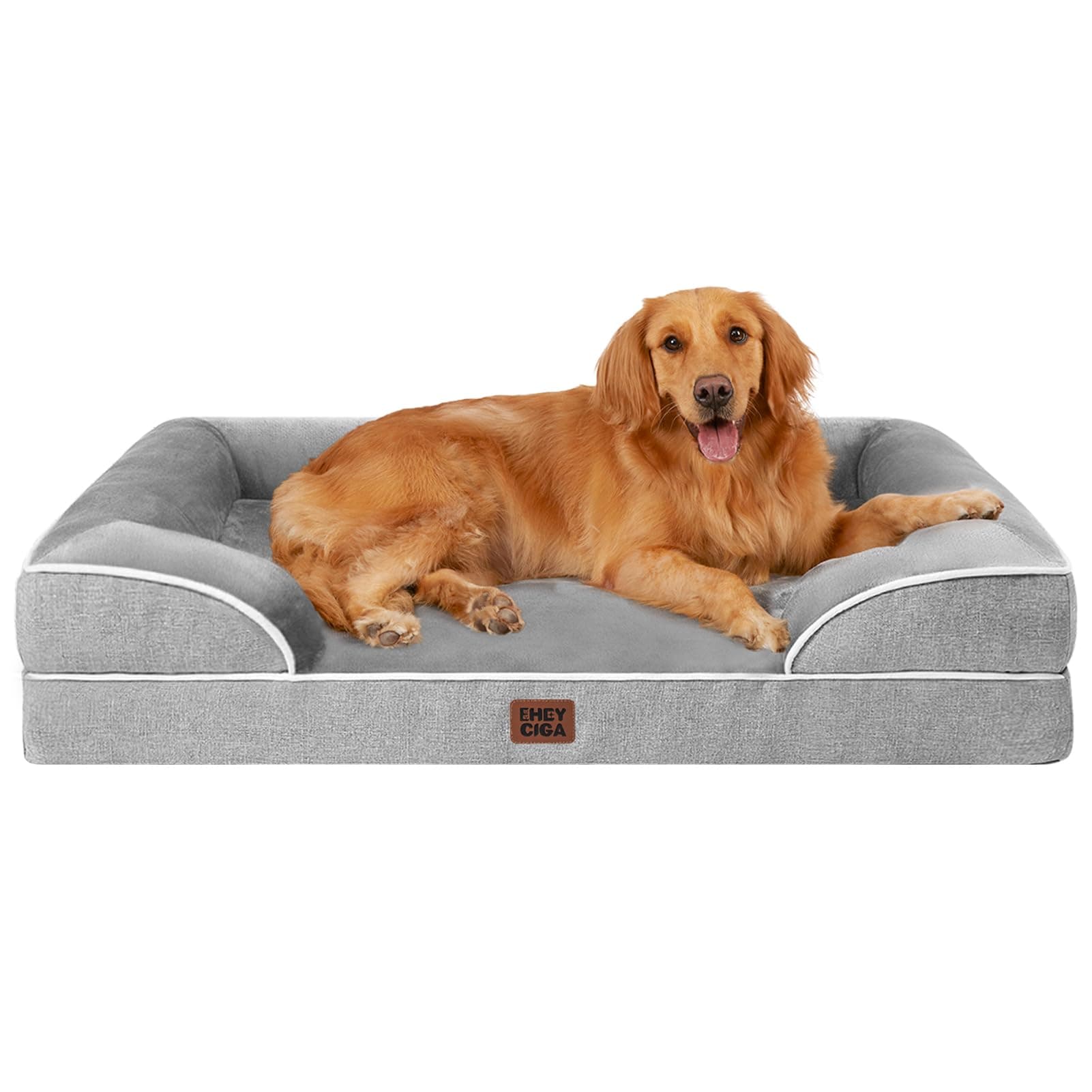 XL Large Size Removable Washable Waterproof Orthopaedic Bed, Memory Foam Sofa for Dogs, Grey, 44 x 32