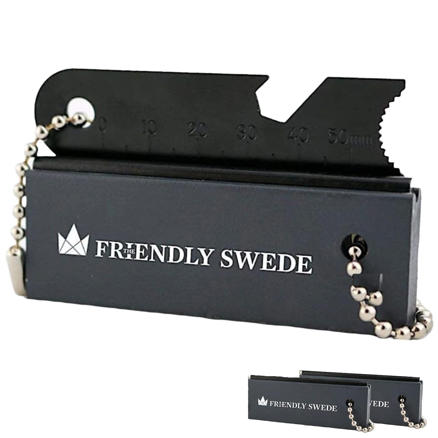 The Friendly Swede Magnesium Fire Starter Kit 3-Pack — Flint and Steel Fire Starter Survival Tool - Weatherproof Firestarter for Camping, Hiking & BBQs - Flint and Steel Bar - 6-in-1 Striker