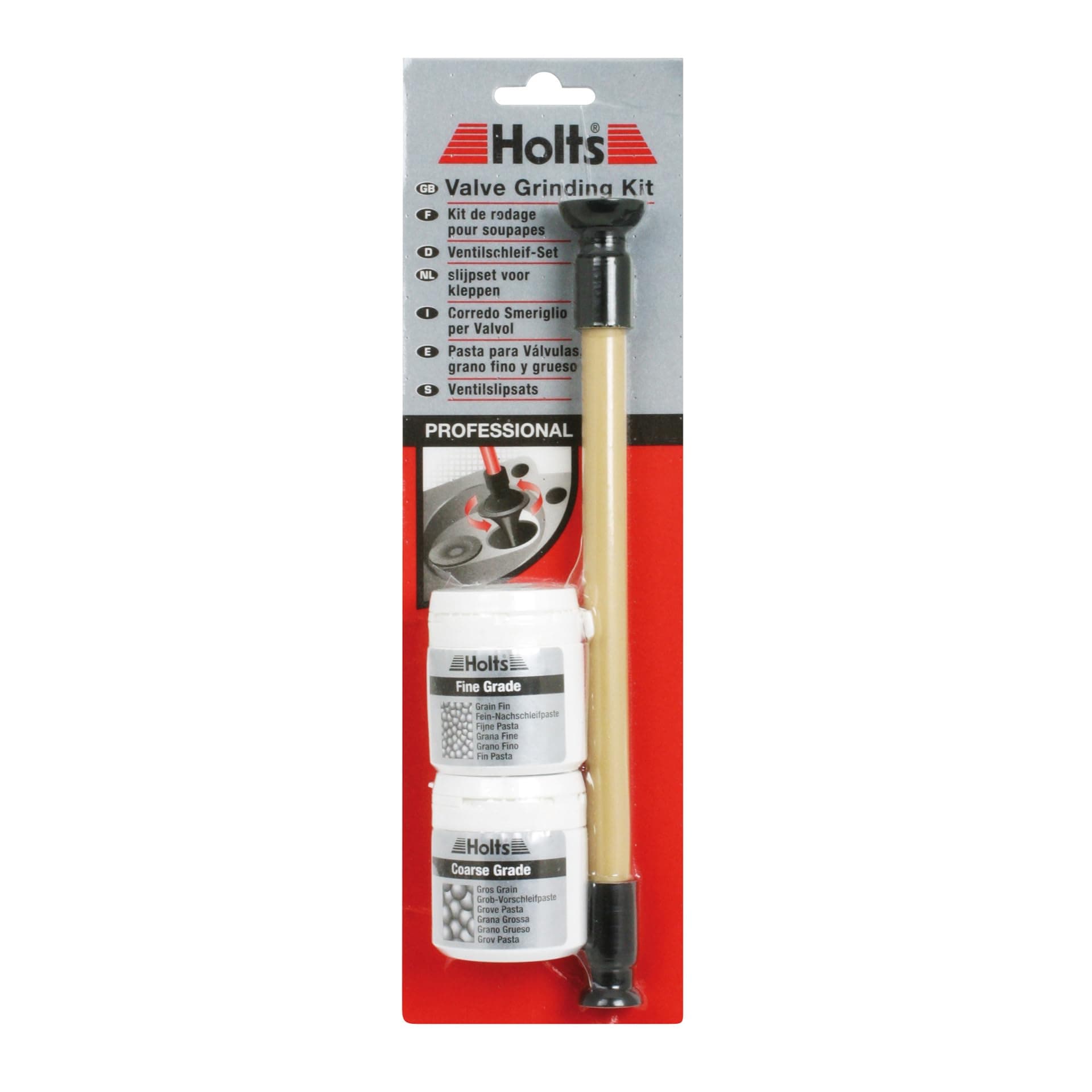 Holts Valve Lapping Tool & Polish, Valve Grinding Kit, Essential Car Tool Kit Equipment, Includes Fine Grade & Coarse Grade Polish, Valve Lapping Kit To Reseal Cylinder Heads, Remove Stubborn Deposits