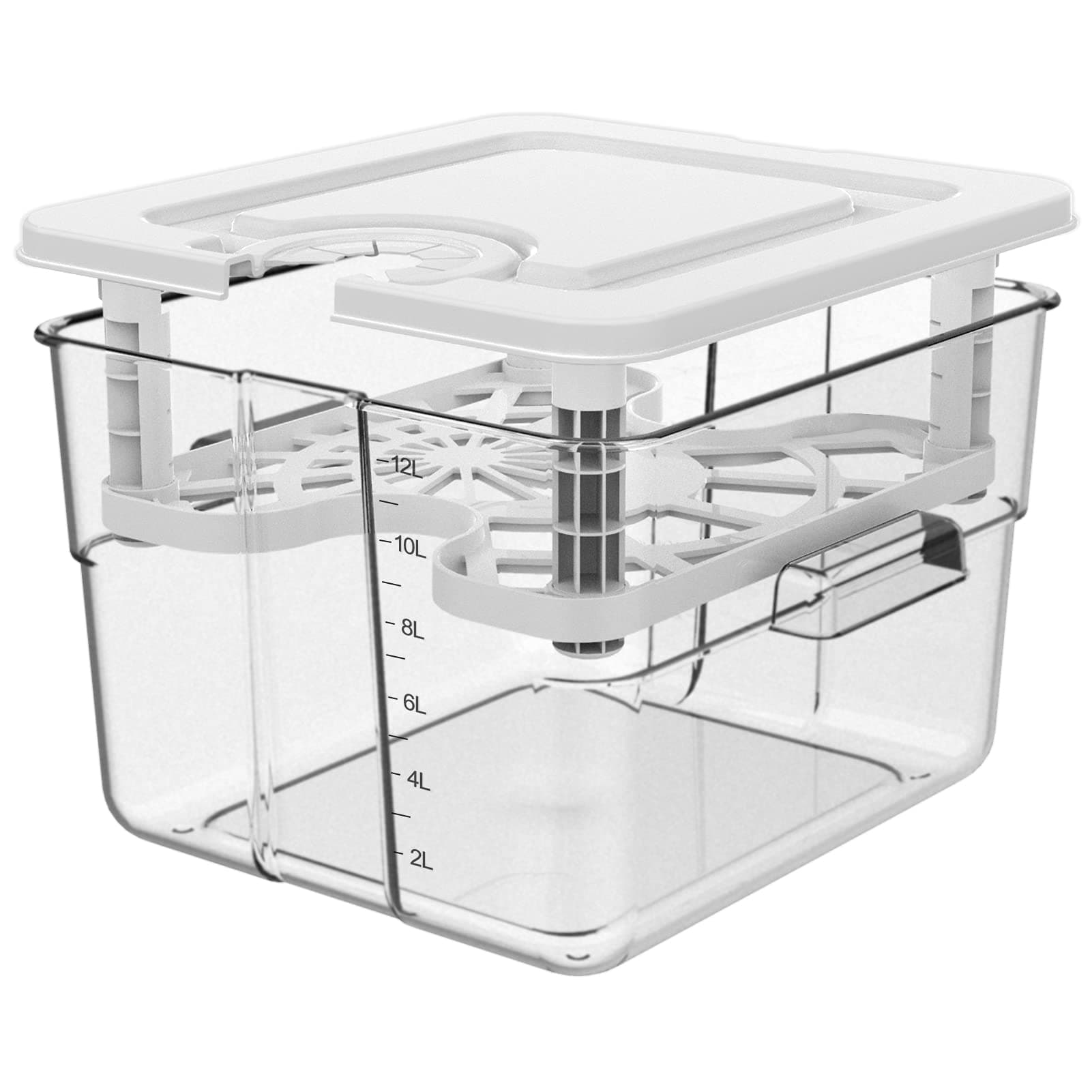 Sous Vide Container with Lid and Rack Sous Vide Pot 12.6 Quart Slow Cooker Container Compatible with Most Immersion Circulators