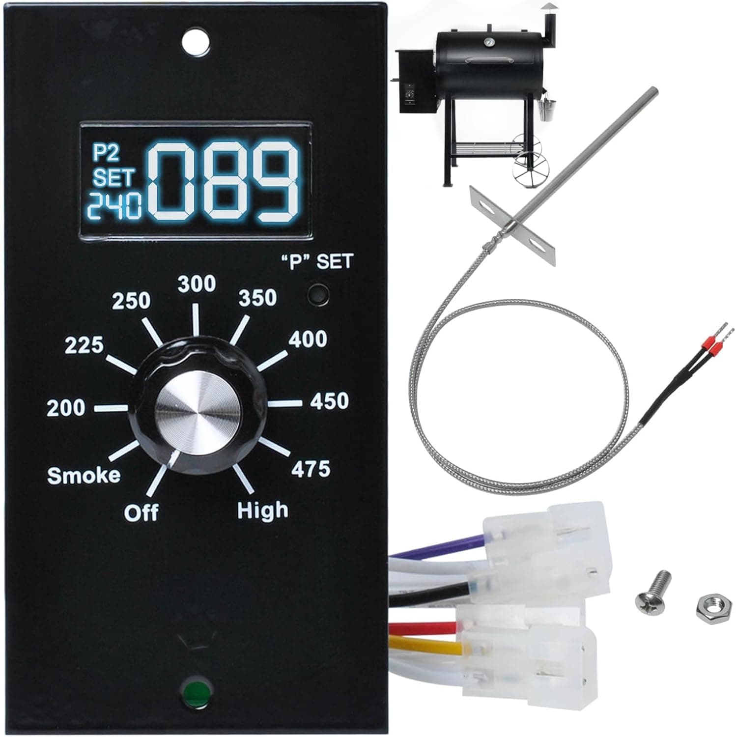 Upgrade Control Board Replacement Compatible with Pit Boss Pellet Grill PB700R1 700FB PB820 PB820d PB340, 440D, Temperature Controller Sensor Probe Kit with Digital Control Panel Kit Replacement Part