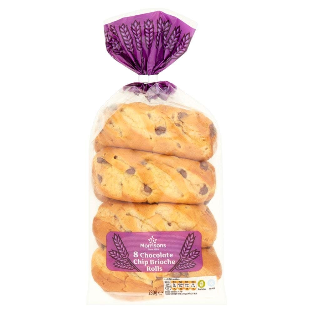 Morrisons Chocolate Chip Brioche Rolls 8 Pack