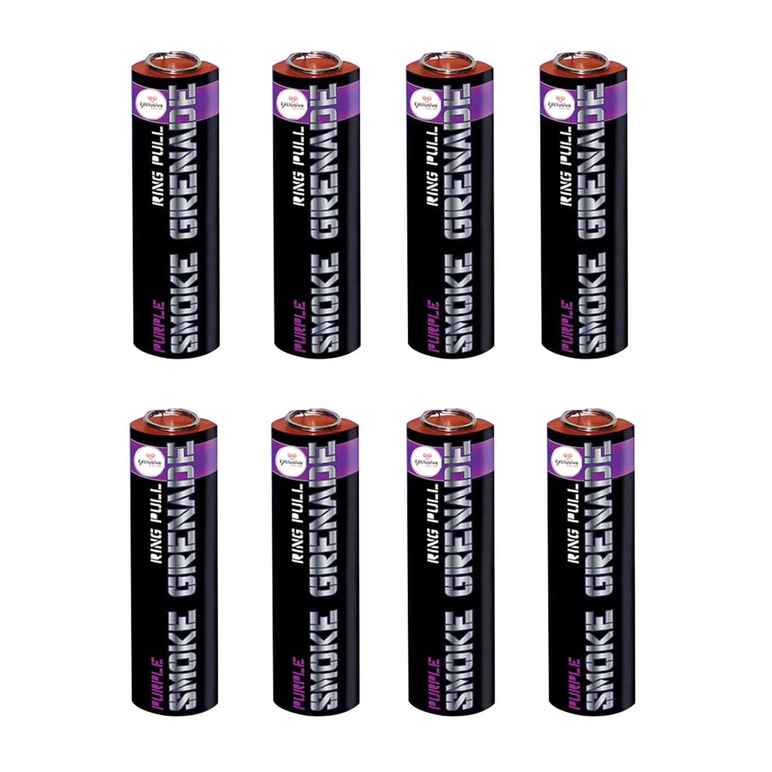 Pack of 8 Mixed Colour Ring Pull Smoke Grenades with Ideal for Paintball Weddings Photoshoots & Special Effects (8 purple)
