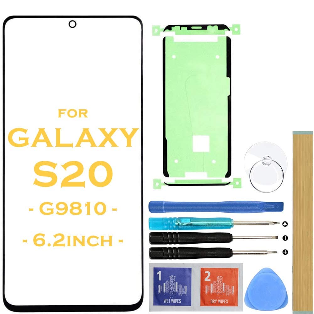 S20 Outer Lens Screen Front Glass Replacement for Samsung Galaxy S20 5G G9810 Series 6.2" (Black)