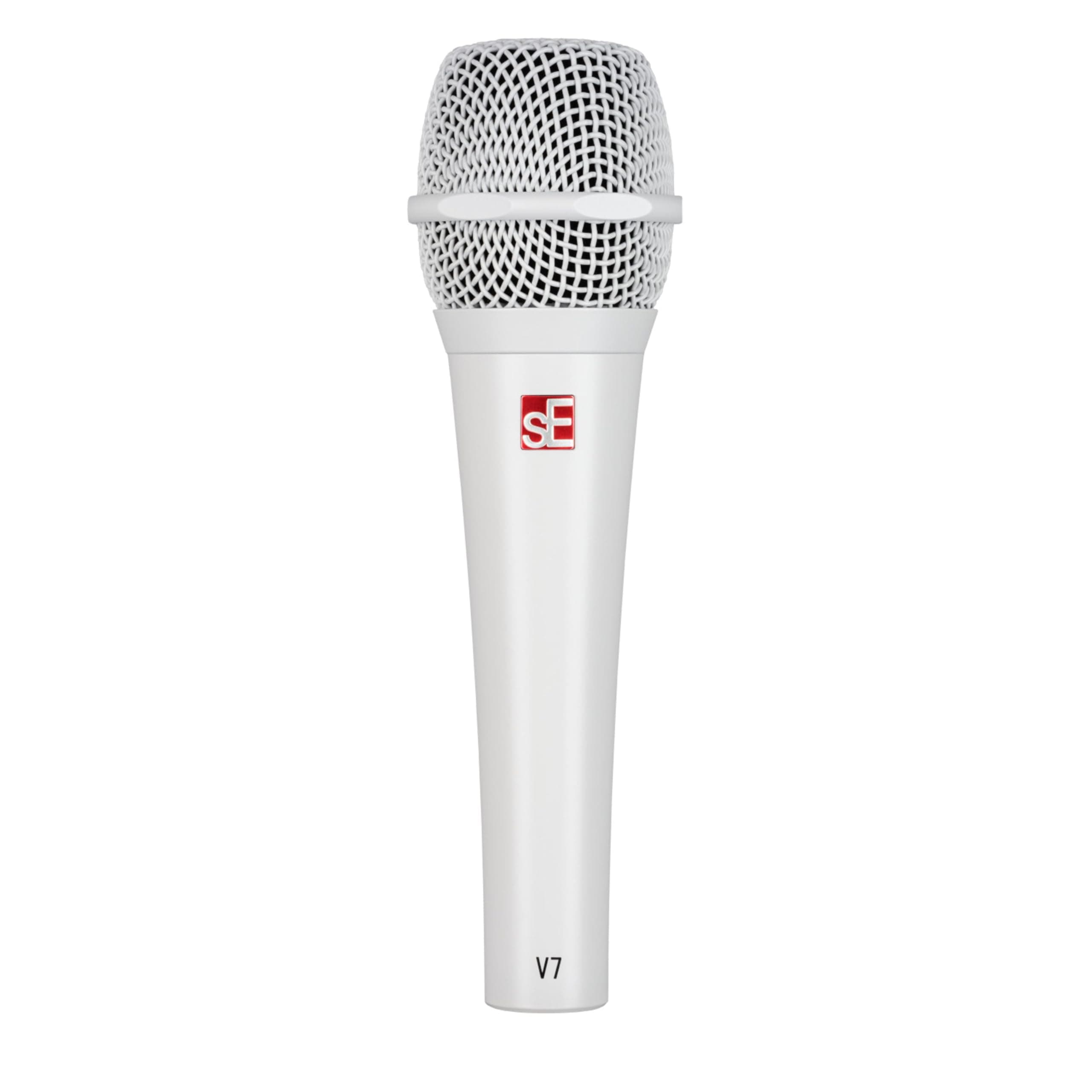 sE Electronics V7 Supercardioid Dynamic Handheld Vocal Microphone - White Supercardioid Dynamic Microphone with Integrated Shockmount and Internal Windscreen