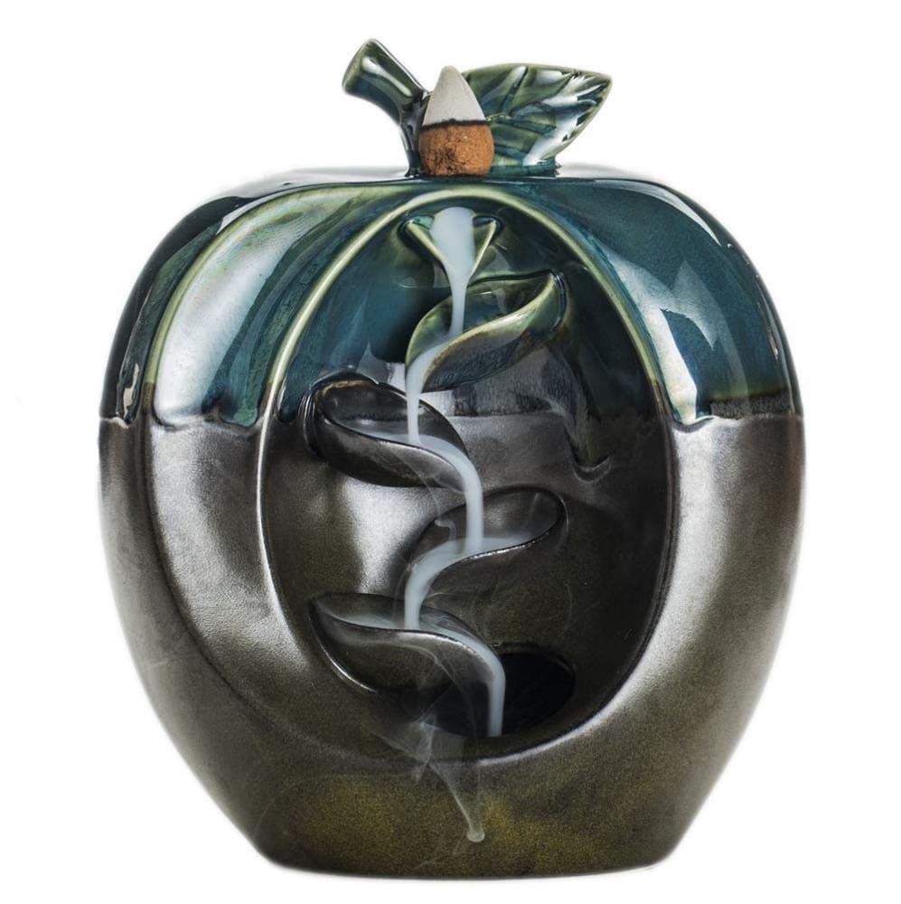 Handmade Ceramic Incense Holders Waterfall Backflow Incense Holder Burner with 10pcs Backflow Incense Cones