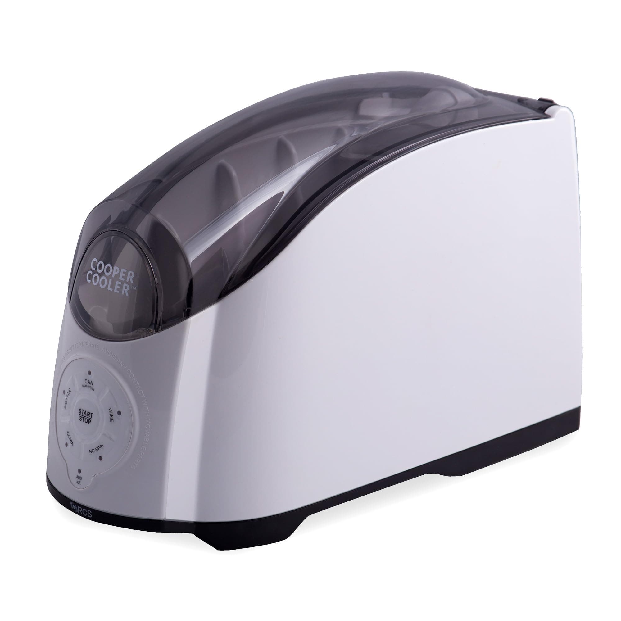 Cooper Cooler - Rapid Beverage & Wine Bottle Chiller for Home Bars & Dorms, Automatic Touchpad, Quick Chill Functionality, Efficient Ice & Water System, Perfect for Sodas, Beer, Wine - White