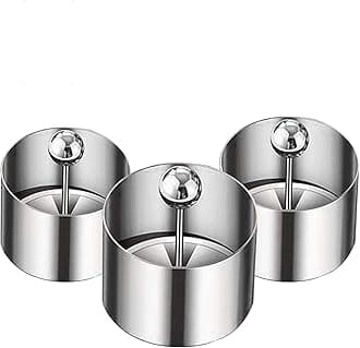 Set of 3 - Round Stainless Steel Cake Rings, Mousse Cake Ring Mold with Press Set