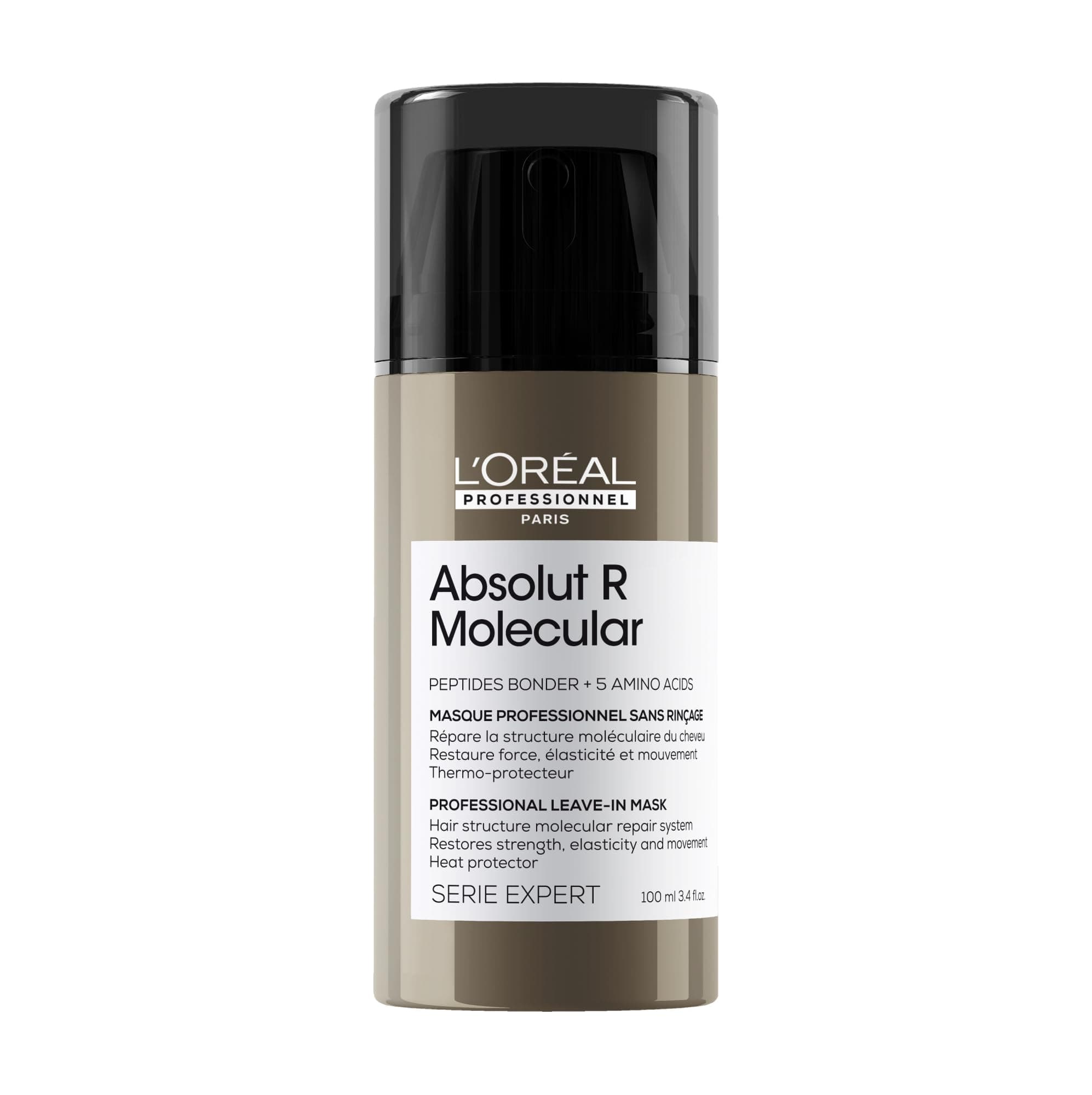 L'Oreal Absolut R Molecular Professional Leave in 3.4 fl oz (100 ml) Molecular Shampoo with Pouch, 3.4 fl oz (100 ml)