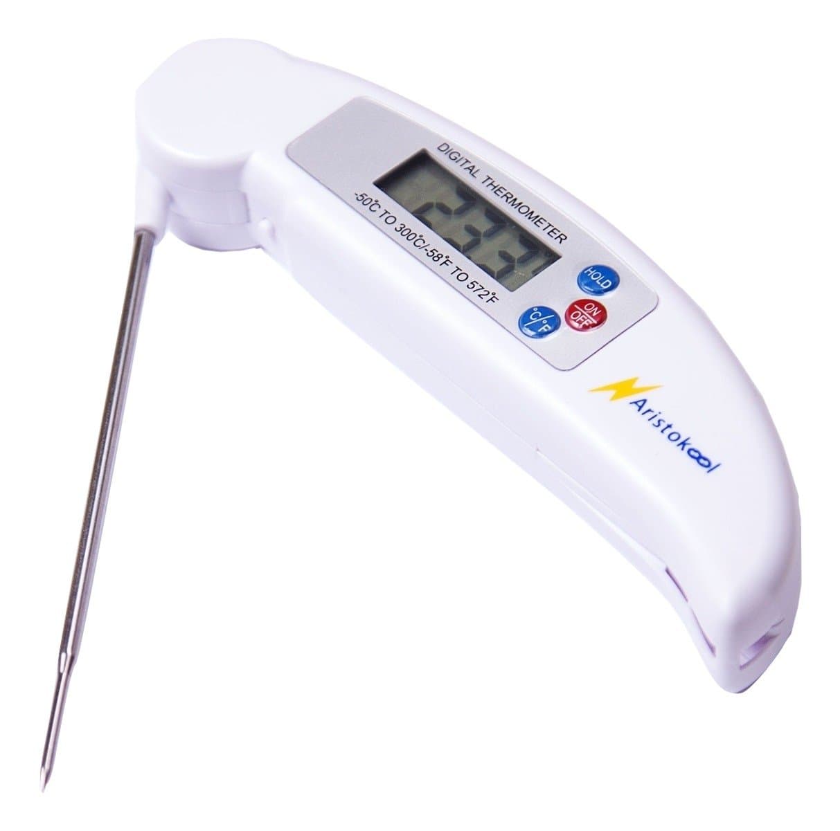 Aristokool Fast Accurate Digital Meat Thermometer - Instant Read High Performance BBQ Food Probe - Best For Kitchen Barbeque Grill or Smoker. Cooking Baking Bread Candy Liquids, Steak & Turkey.