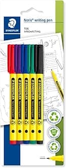 STAEDTLER307-S BK5 Noris Handwriting Pen - Assorted Colours (Pack of 5)