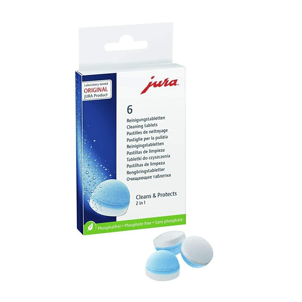 Cleaning tablets -, White/Blue,6 Count (Pack of 1)