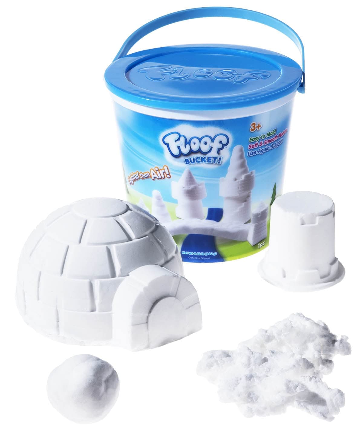 Floof Modeling Clay- Reusable Indoor Snow - Endless Creations Possible, Mold Any Shape Or Design.