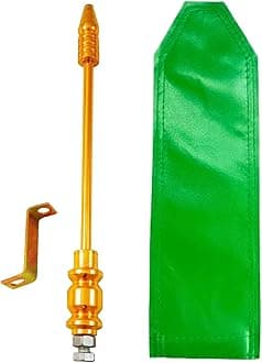 Golden Car Flag Rod with Bracket and Cover (Golden) for All Car Models/Judgement Rod/Corner Rod (Green)