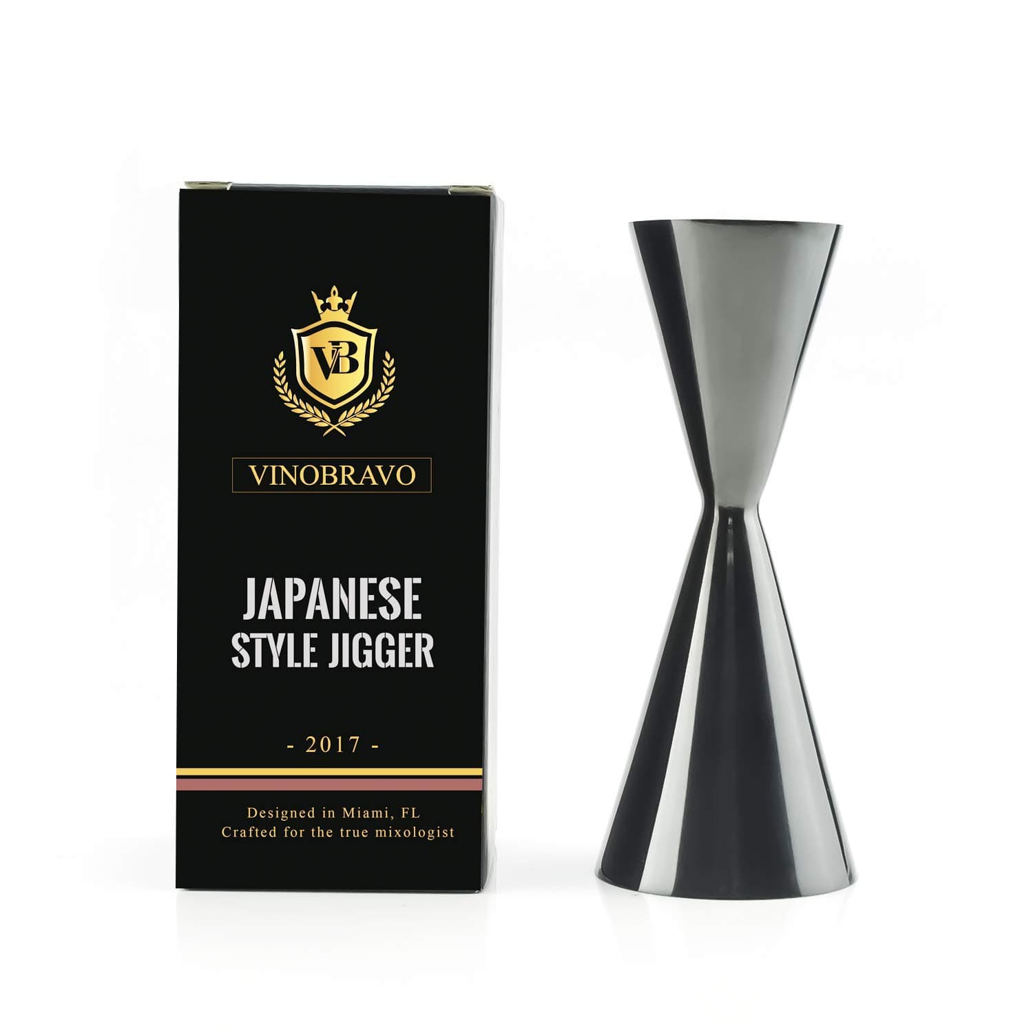 VinoBravo Slim Japanese Jigger Black