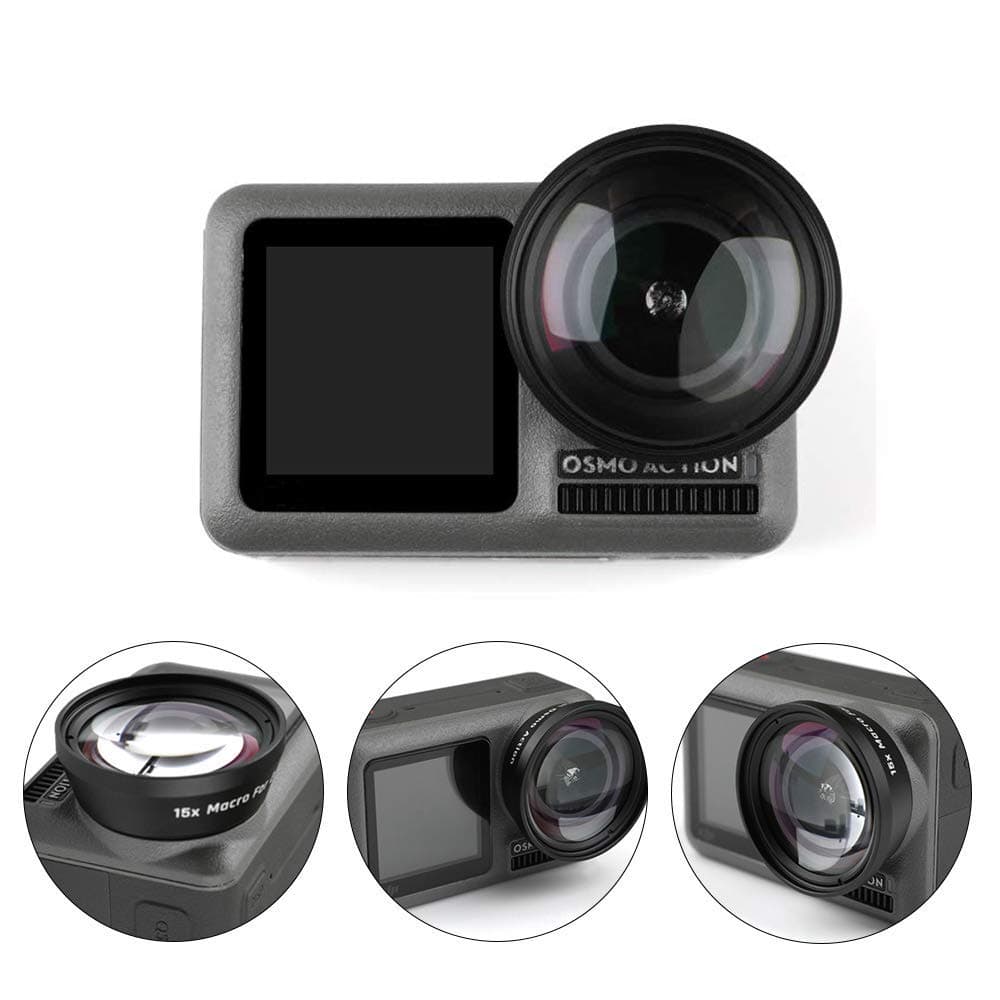 BonFook Osmo Action 15X Macro Lens Filter for DJI OSMO Action Camera Additional Mirror Photography Accessories