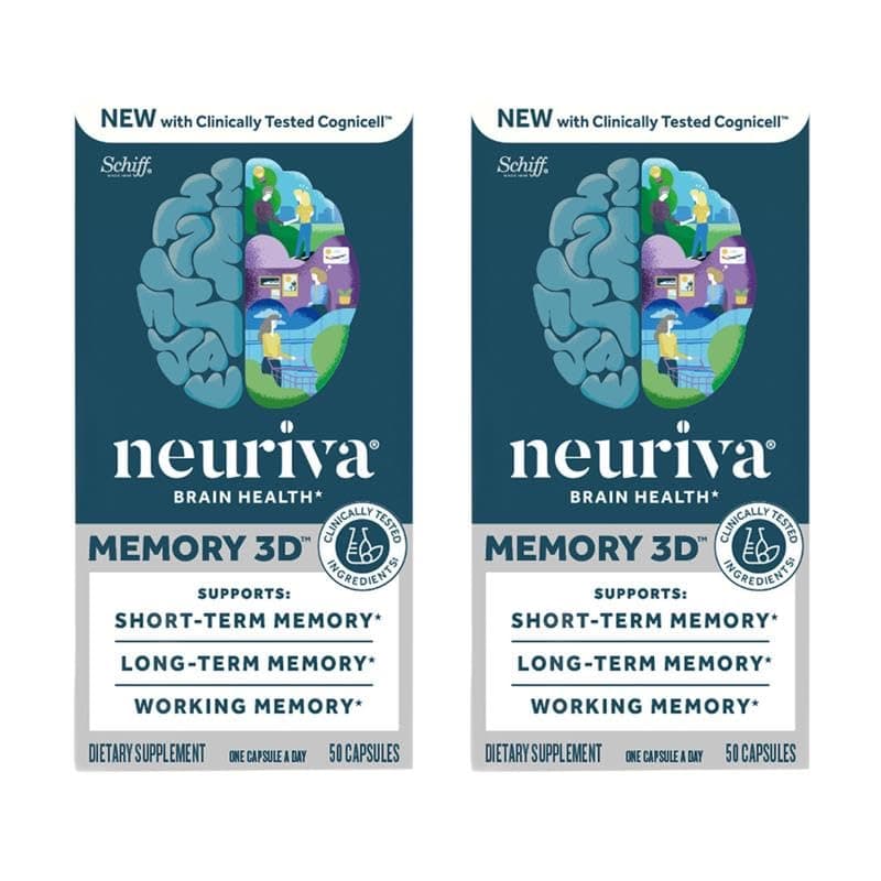 Memory 3D Brain Supplement - Nootropic Capsules for Memory, Focus & Cognitive Function - Short Term, Long Term, & Working Memory Support - 50ct - Pack of 2
