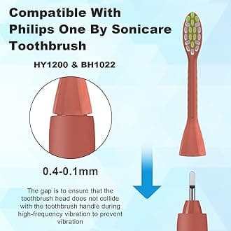 SAREAL Replacement Toothbrush Heads for Philips One Series Sonicare Battery Toothbrush BH1022/07, 10 Count Replacement Toothbrush Heads with Cover Compatible with BH1022/07,Red