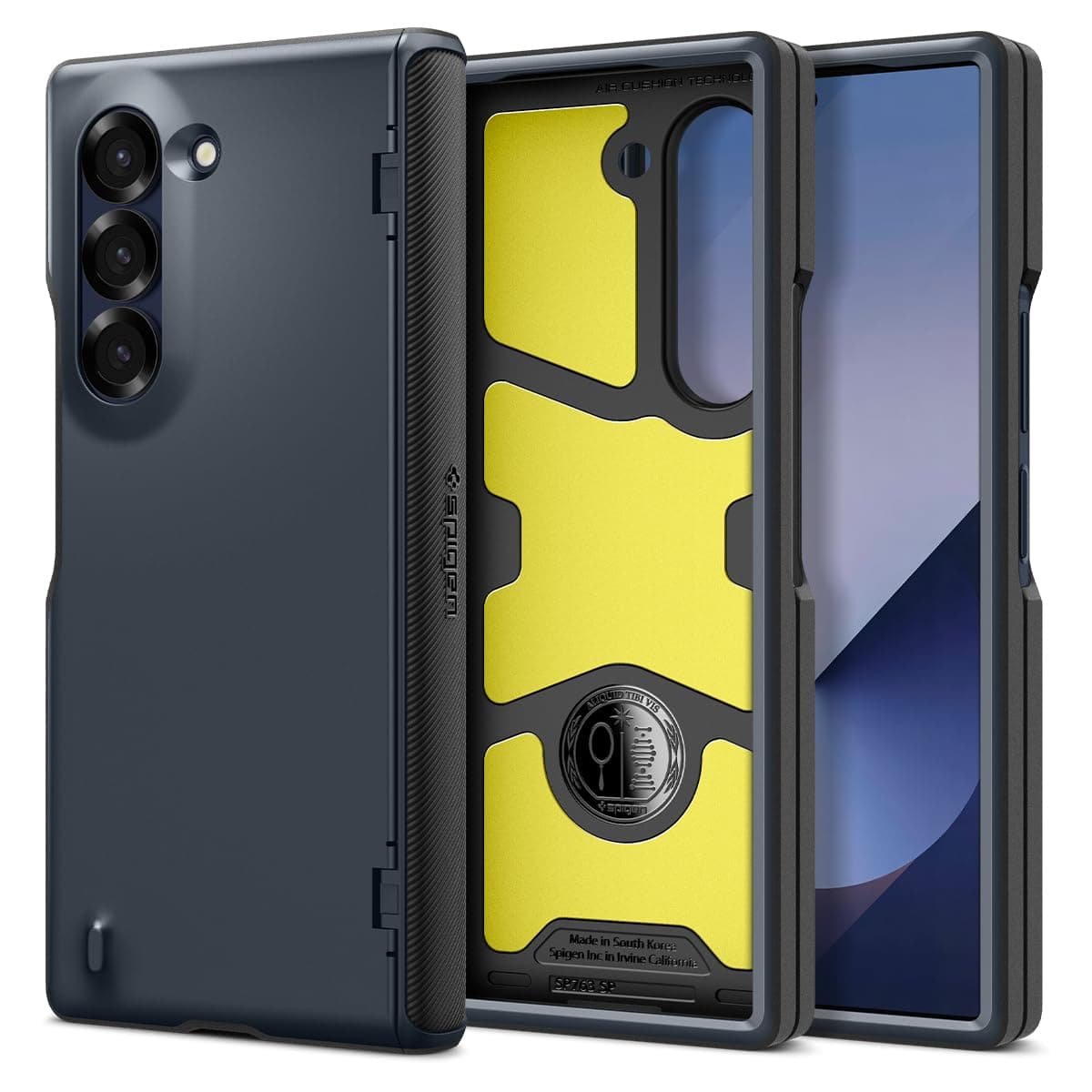 Spigen Slim Armor Pro for Samsung Galaxy Z Fold 6 Case, Galaxy Z Fold6 Back Cover (2024) - TPU+Poly Carbonate｜Metal Slate