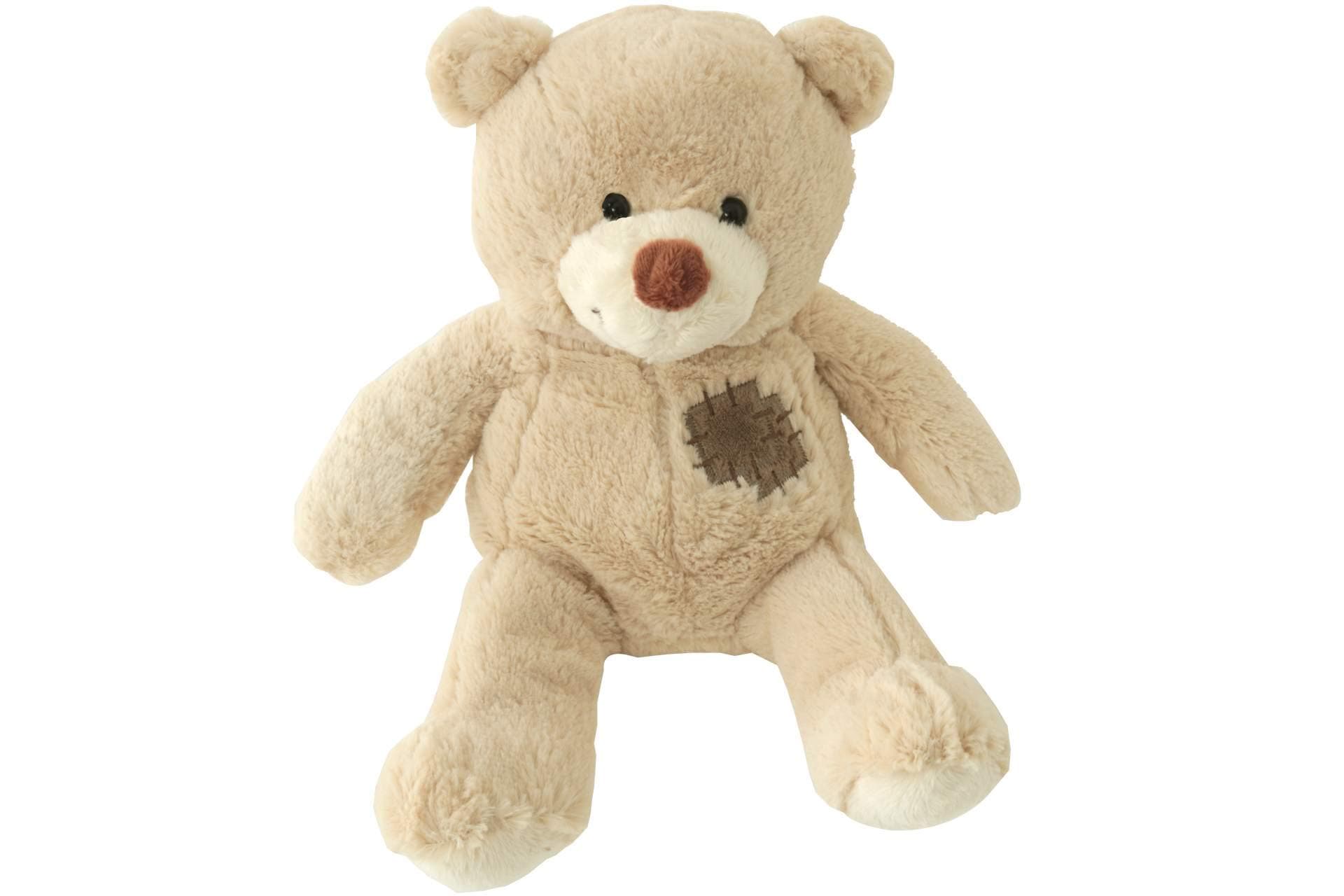 Nicotoy Bear with Patch, Cream, 25 cm