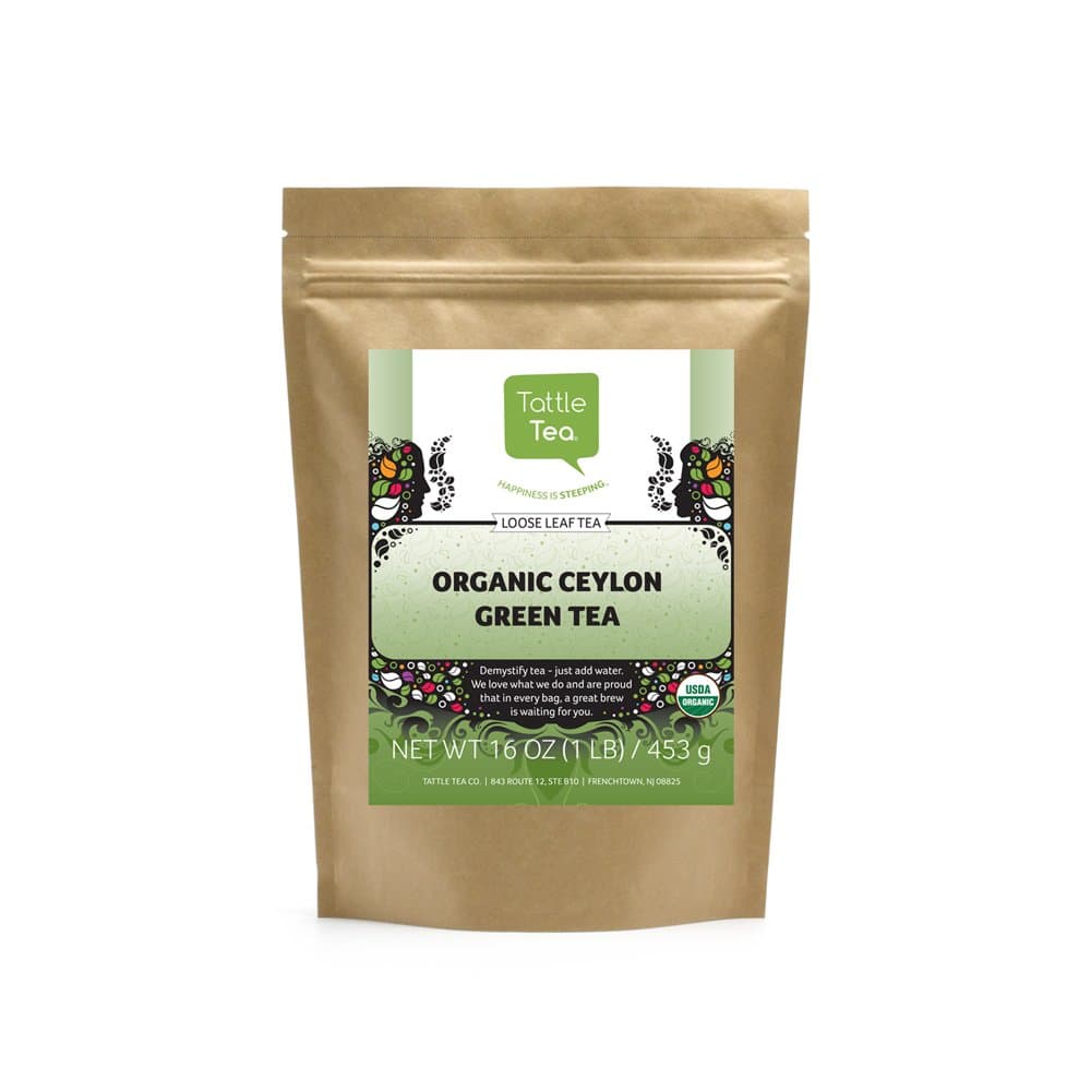 Tattle Tea Organic Ceylon Green Tea, 1 Pound
