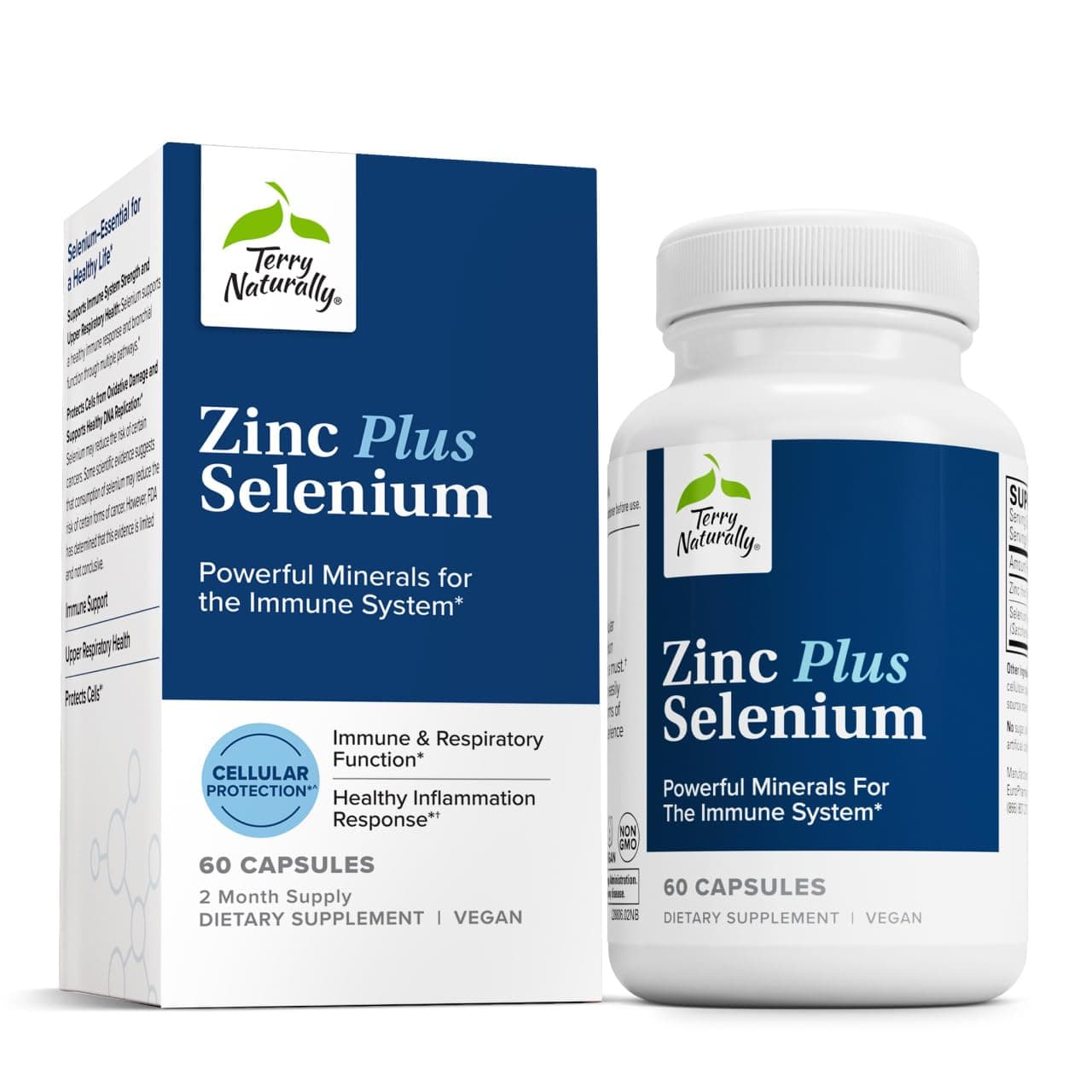 Terry Naturally, Zinc Plus Selenium, 60 Vegan Capsules