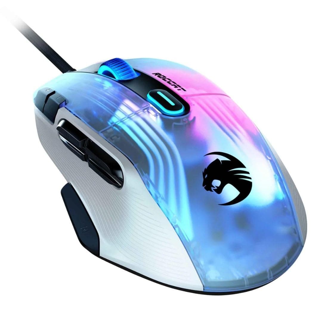 ROCCAT Kone XP PC Gaming Mouse with 3D AIMO RGB Lighting, 19K DPI Optical Sensor, 4D Krystal Scroll Wheel, Multi-Button Design, Wired Computer Mouse - White