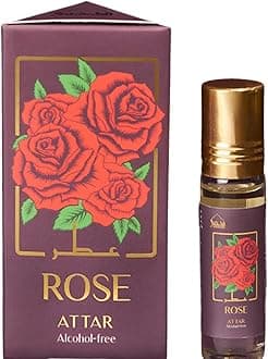 Dukhni's Real Rose Attar Oil | Gulab Itra Original | 100% Pure Rose Ittar Roll-On Perfume | Original Rose Attar for Men & Women | Arabic Perfume Oils for Eid, Ramadan, and Umrah Gifts