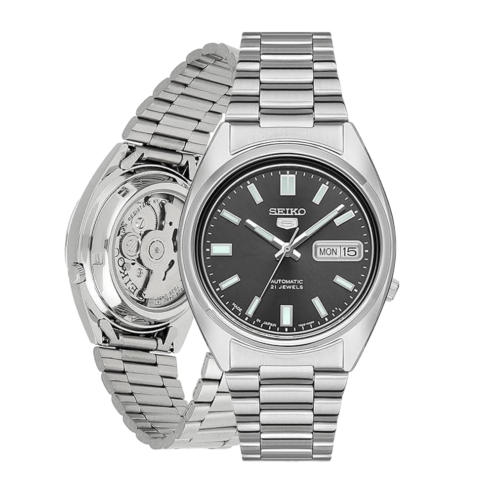 Automatic Watch for Men 5-7S Collection - with Day/Date Calendar, Luminous Hands, Stainless Steel Case & Bracelet