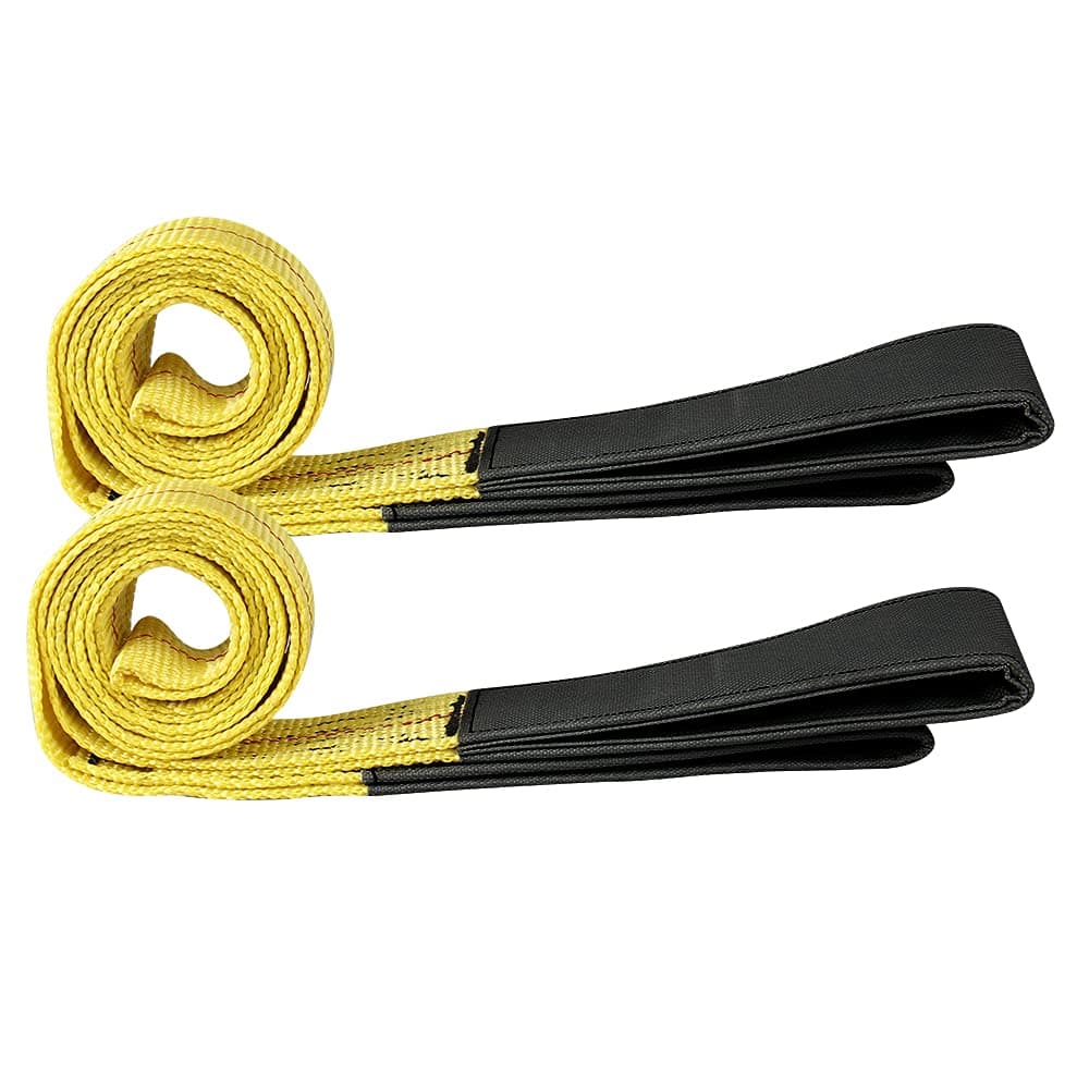 Pindex 2Pcs Webbing Lifting Sling Strap 1.8M Heavy Duty Polyester Cargo Tow Sling Strap Strop, Max Breaking Strength 9000lbs