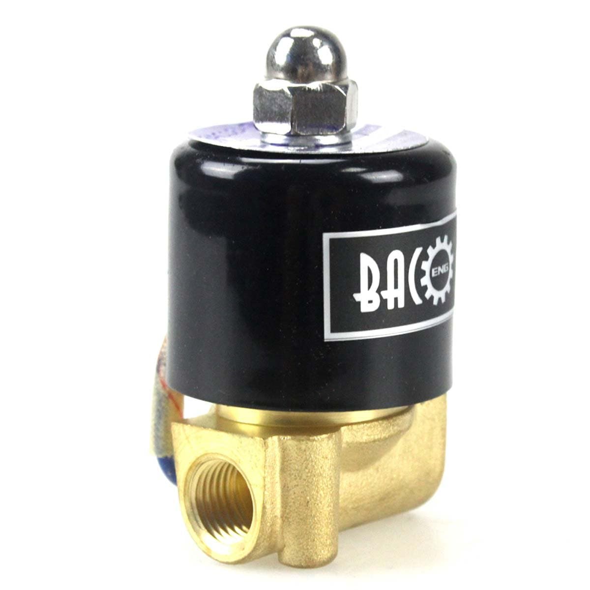 BACOENG Solenoid Valve 1/4", 3/8", 1/2", 3/4", 1" AC110V, 1/4" Brass P0311 1