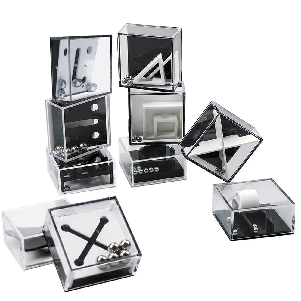 ArtCreativity Mini 3D Puzzle Cube Games for Kids - Set of 24-12 Unique Balance Game Challenges - Portable Road Trip Fun - Stress Relief Fidget Toy - Birthday Party Favors for Boys and Girls