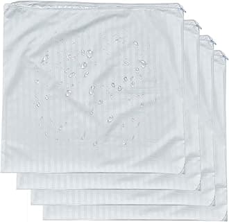 Kingnex 4 Pack Feather Proof Pillow Protectors 22x22 Waterproof Cover for Goose Down Square Throw Pillows