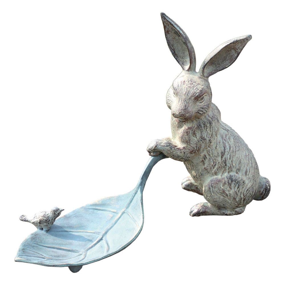 SPI Home 33069 Rabbit and Leaf Bird Feeder