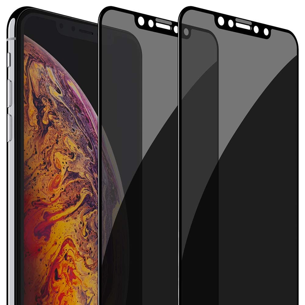FlexGear iPhone Xs MAX Privacy Glass Screen Protector [Full Coverage] Designed iPhone Xs MAX (2-Pack)