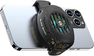 Black Shark Phone Cooler for Gaming FunCooler 4, Wired Mobile Phone Cooling Fan Lightweight Quiet with RGB Light, Cellphone Radiator for 2.67-3.45 inches iPhone/Android, Retaining Bolt