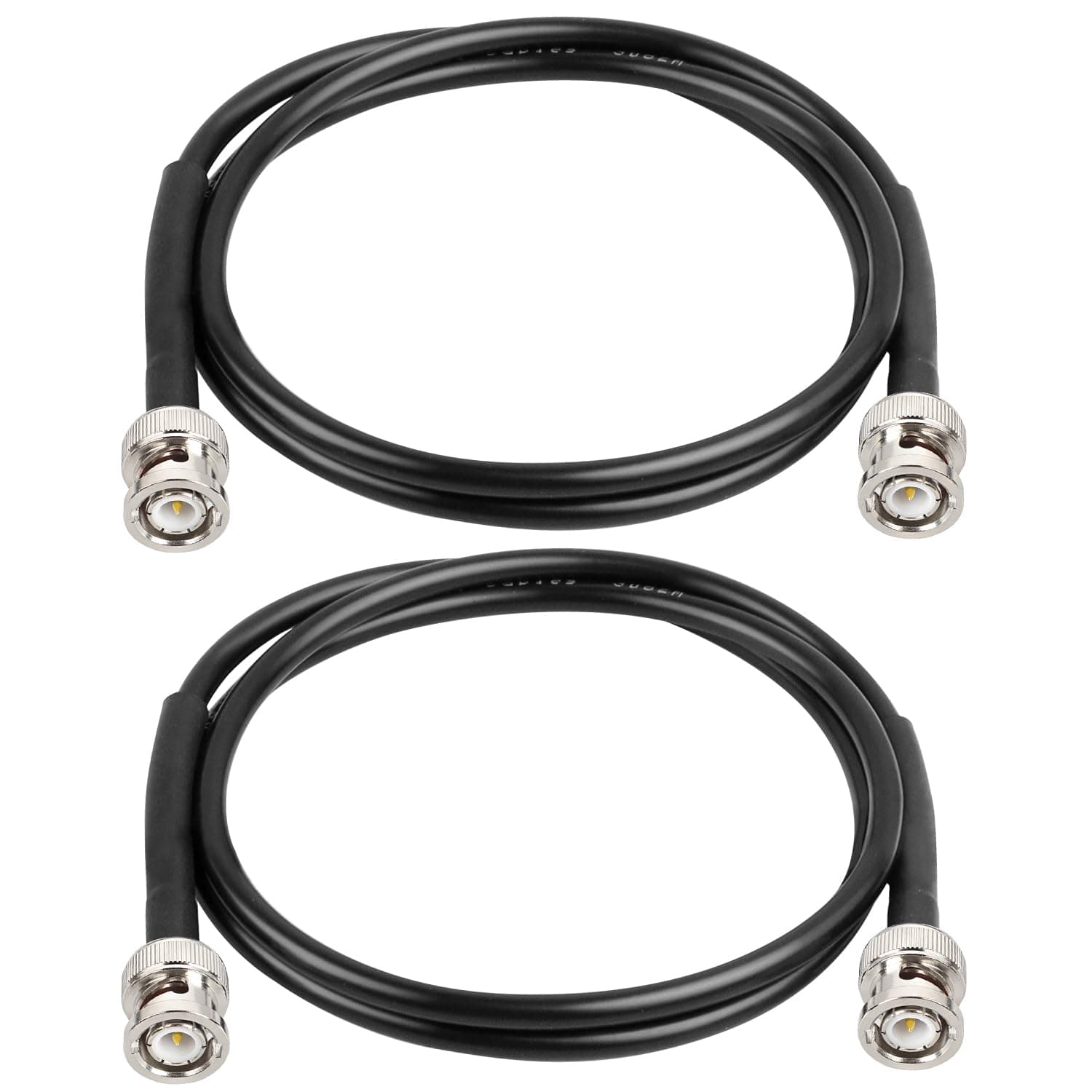 MOOKEERF BNC Cable - 3FT 2PCS RG58 50 ohm Male to Male Coax Cables Low Loss BNC Extension Coaxial Cable with for Antennas, RF Radios, Modems, Oscilloscopes, Spectrum, etc (Black)