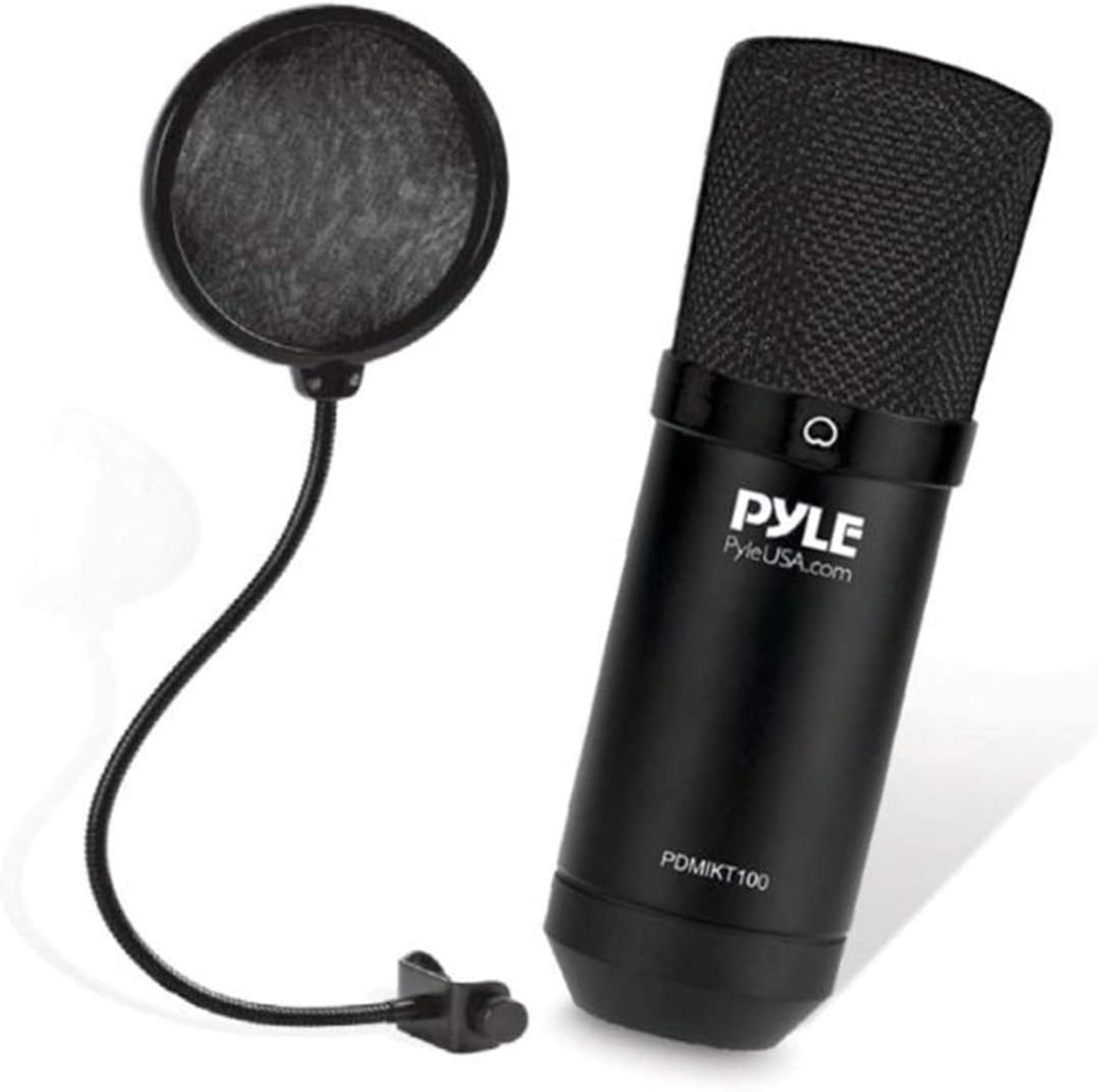 Pyle USB Microphone Kit, Cardioid Condenser Mic with Desktop Stand, Ideal for Gaming, Streaming, Podcasting, Studio, YouTube, Works with Windows, Mac, Linux - PDT100